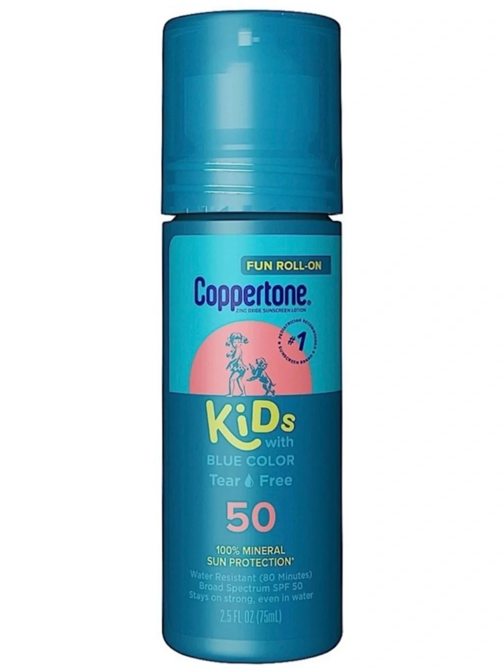 Coppertone Kids Roll On Water Resistant Sunscreen with Blue Color 2.5oz